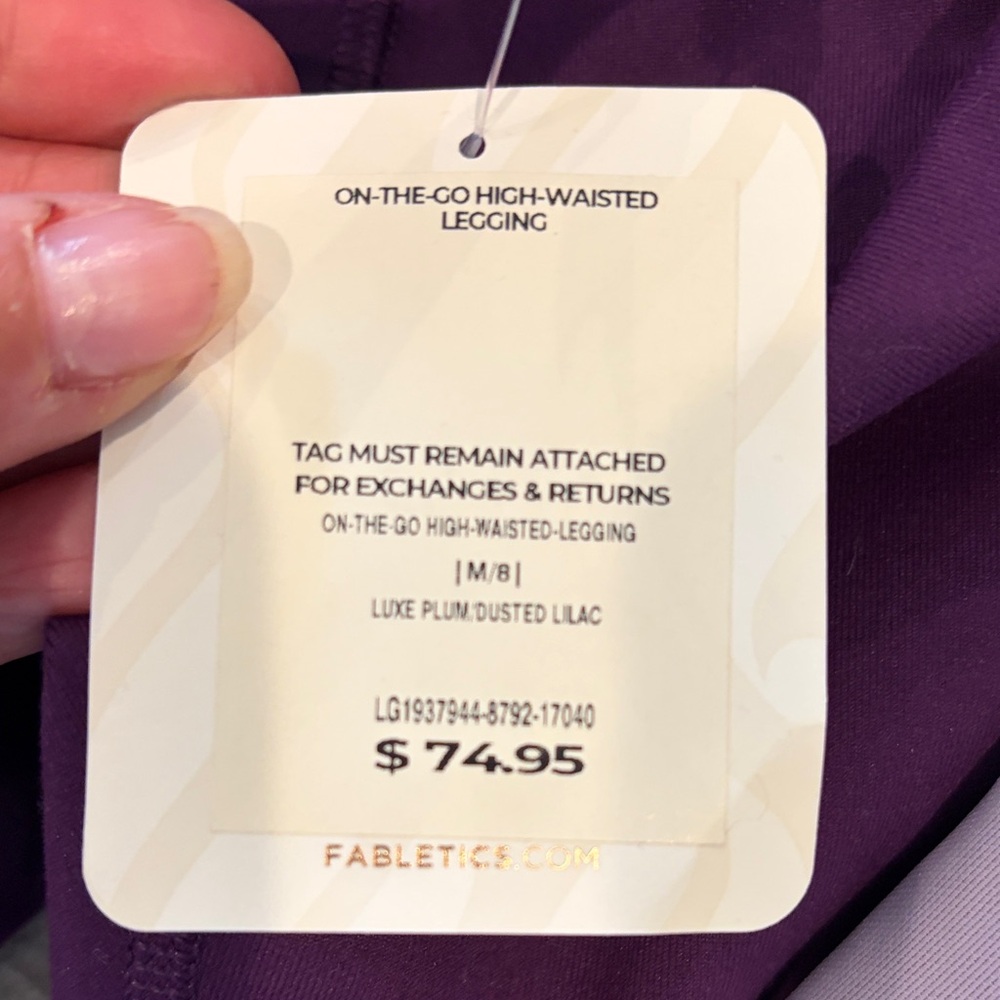 Fabletics Purple and Pink Shapewear Leggings - Picture 4 of 4
